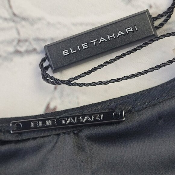 NWT E. Tahari black with navy detail sleeveless midi sheath dress size 8 - Picture 11 of 15